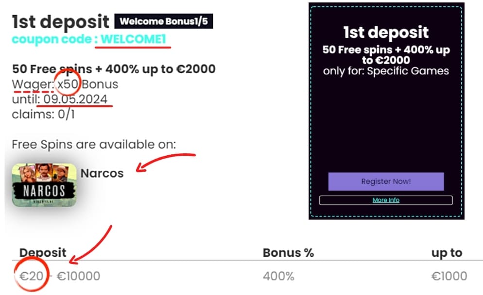 Casino 500 Bonus Websites