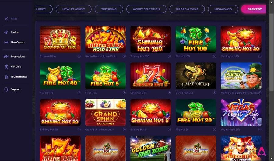 awbit casino jackpot slots